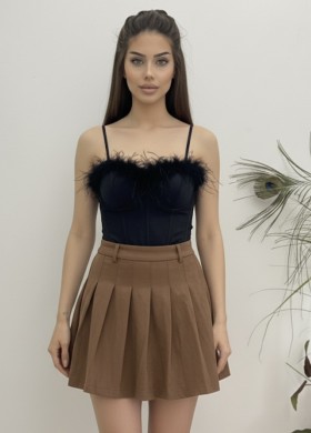 Бюстие с пера черно