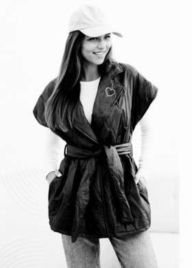 Елегантен елек с връзка черен