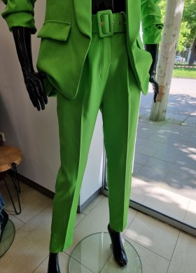 Панталон яркозелен с колан