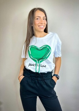 Тениска зелено сърце
